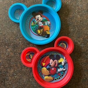 Disney Mickey Mouse Blue and Red Kids Sectioned Plates